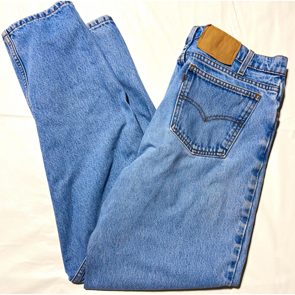 Vintage Levi's 550 Orange Tab Light Wash Denim Jeans 34 x 32 100% Cotton 1994